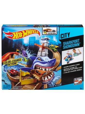 Трек Hot Wheels змініть колір машини / гарячих коліс Sharkport showdown trackset