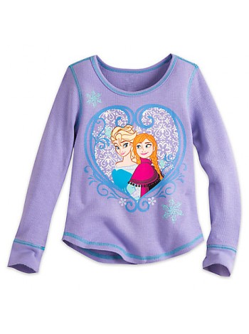 Реглан для девочки 7/8 лет Анна и Эльза Холодное сердце Дисней / Long Sleeve Thermal Tee Disney