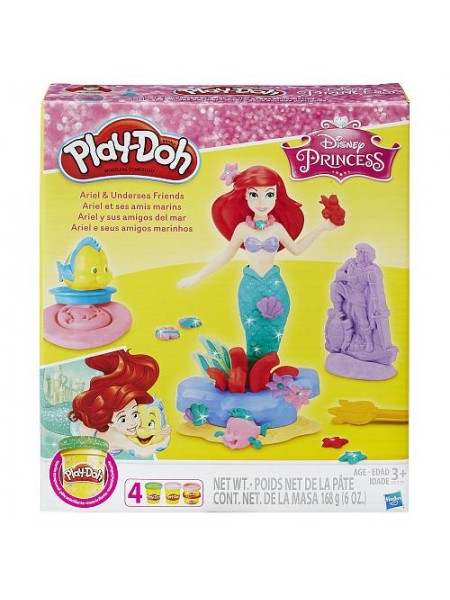 Набор пластилина Плей До русалочка Ариель и ее друзья с аксессуарами / Play-Doh Ariel